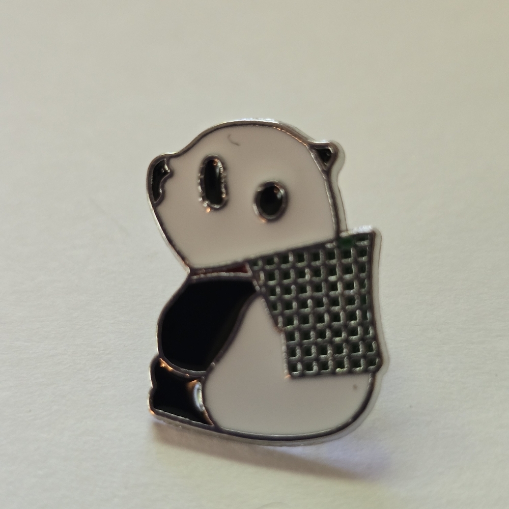 Panda Bear with a Backpack Pin
